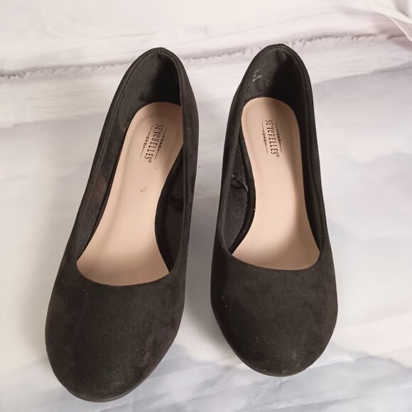 Seychelles Black Wedge Heels Size 10 Women’s Shoes Excellent Condition - Picture 2 of 7